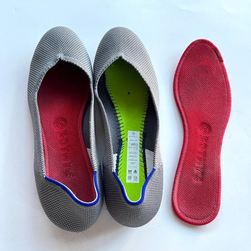 Rothy's Gray Rounded-Toe‎ Flats Womens Size 9.5 Slip On Shoes